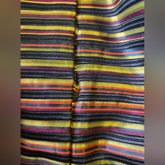 𝅺Vtg Satin Stripped Velvet Y2K Classic Tailored Rockabilly Jacket Blazer Sz 12 - Picture 10 of 11